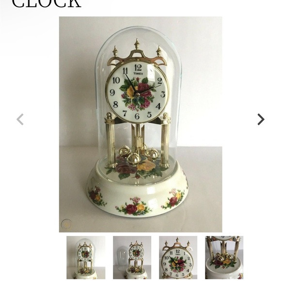 Other - RARE Royal
Albert Old
Country Roses
Anniversary Clock
with Dome Timex